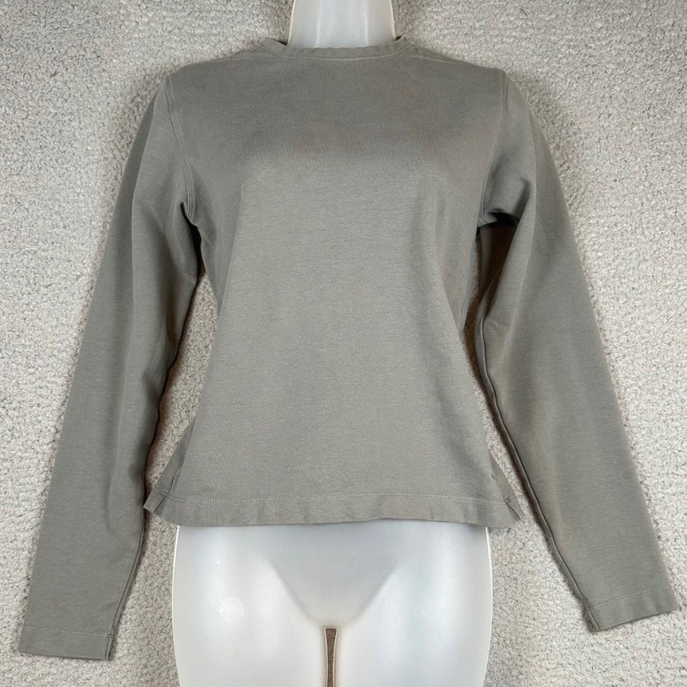 Patagonia Vintage 1999 Stretch Cotton Top Womens M Gray 90s Gorpcore Long Sleeve - Picture 5 of 16